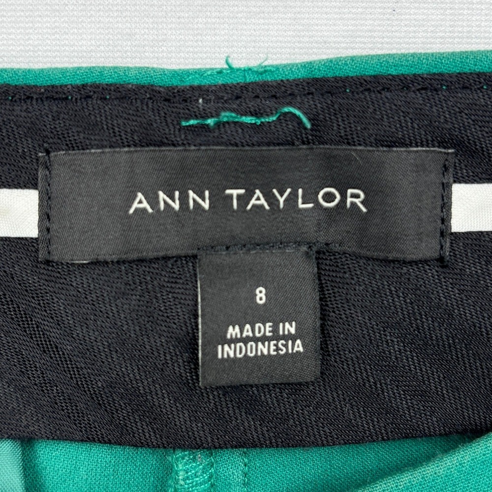 Ann Taylor Womens Size 8 Kelly Green Stretch Cotton Ankle Trousers Pants Preppy - Picture 8 of 10